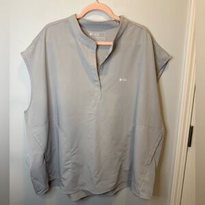 FIGS Light Gray Rafaela Oversized Scrub Top 6XL